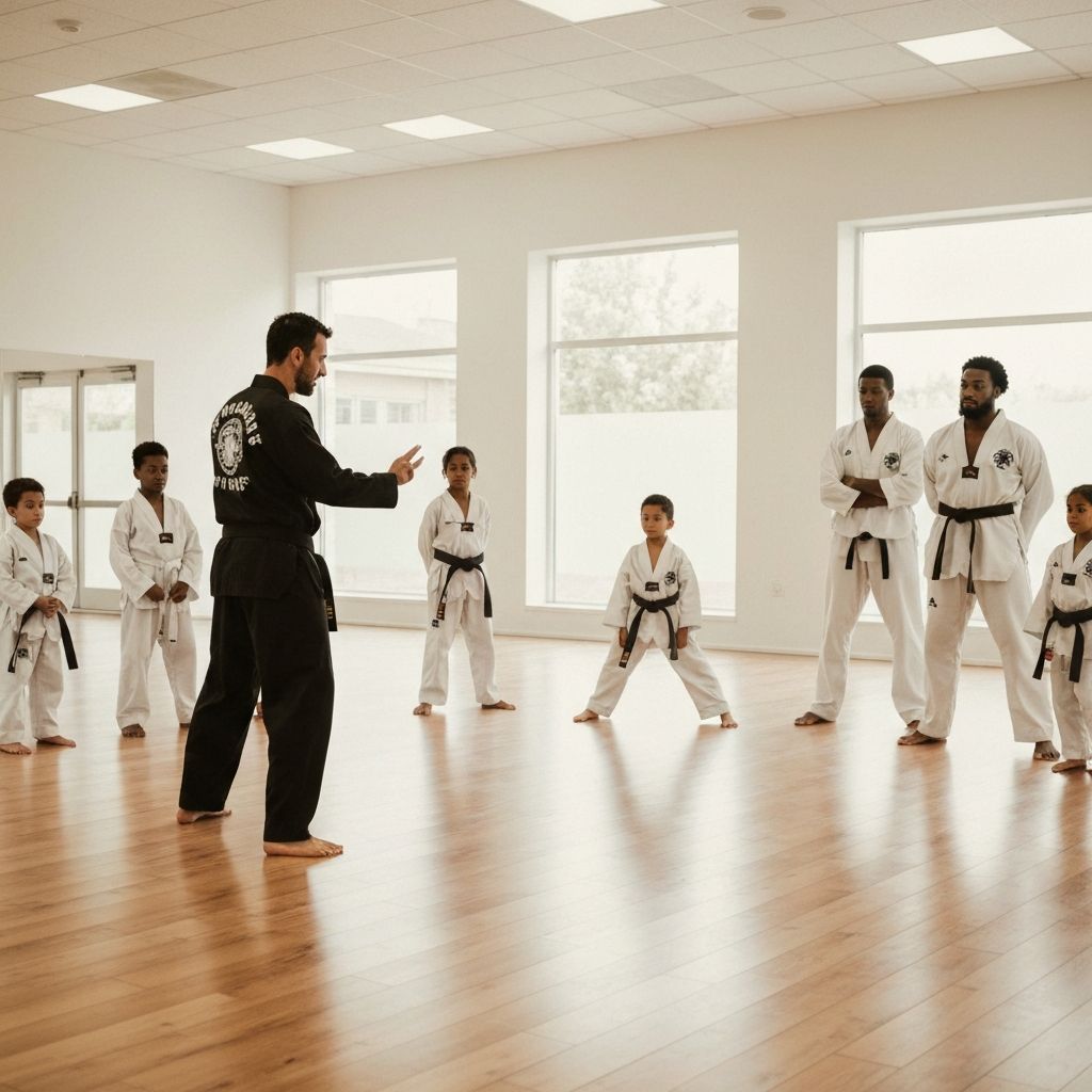 Instructor teaching students at Attack Box Taekwondo
